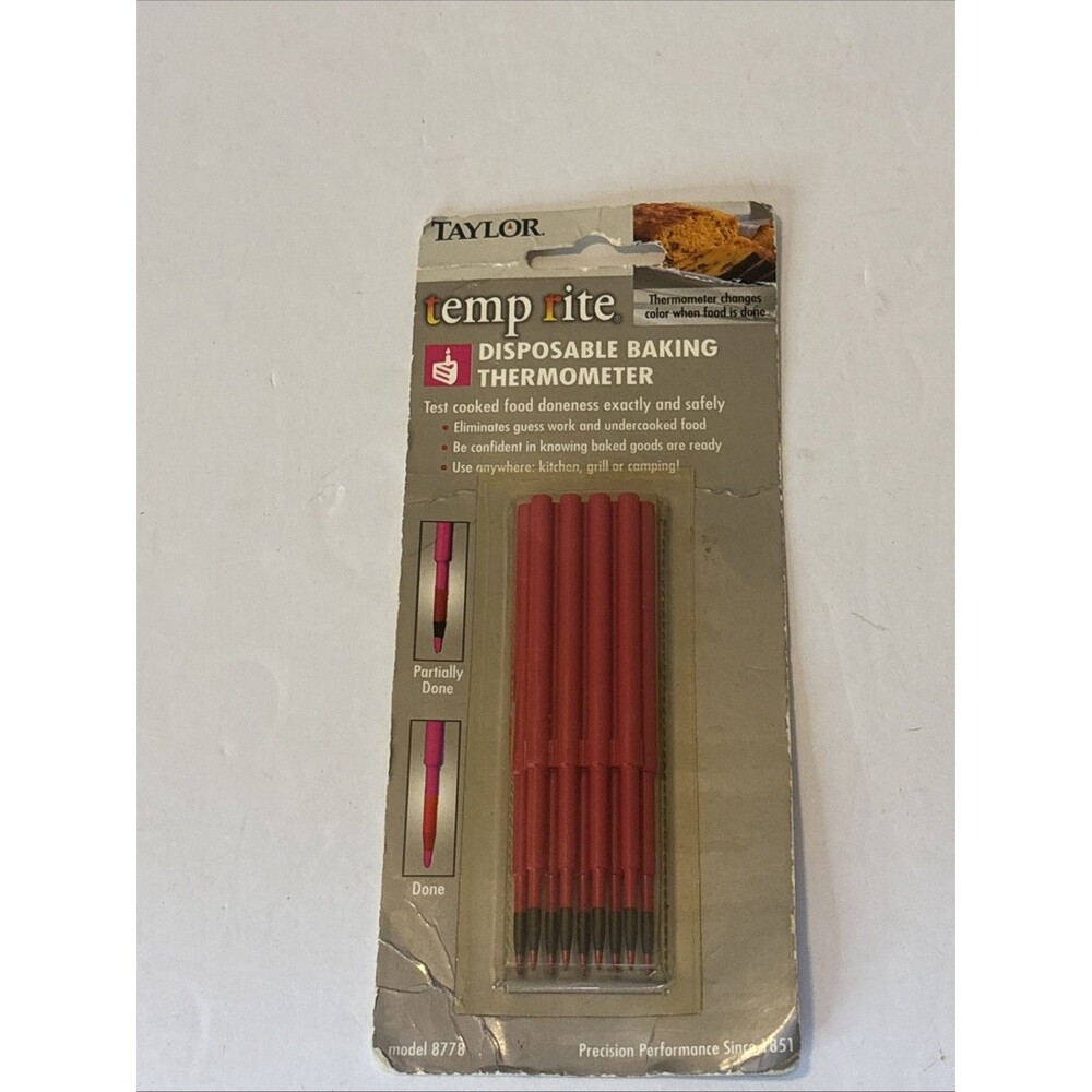 9 Taylor Disposable Baking Thermometers Tell Doneness Cooking NEW